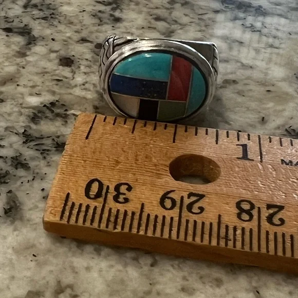 CAROLYN POLLACK sterling inlay ring - Picture 7 of 8